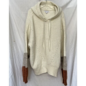 Calvin Klein Jeans Hooded Sweater Women’s Size XL Oversized Cream Brown Soft